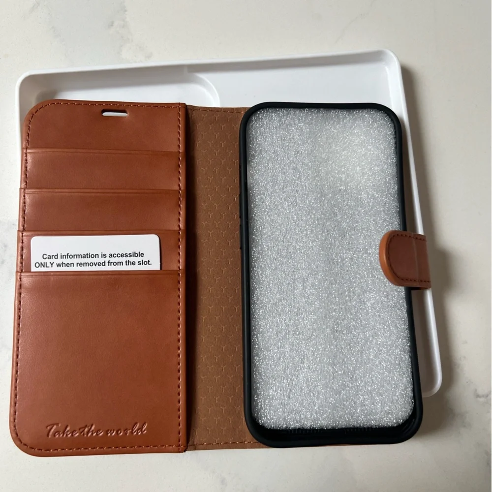 iPhone 15 Faux Leather Phone Card Case Brand New